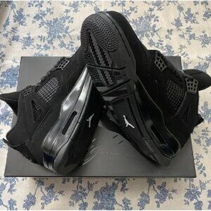 Jordan Air 4 Black Cat Retro Mid Top Sneakers Unisex